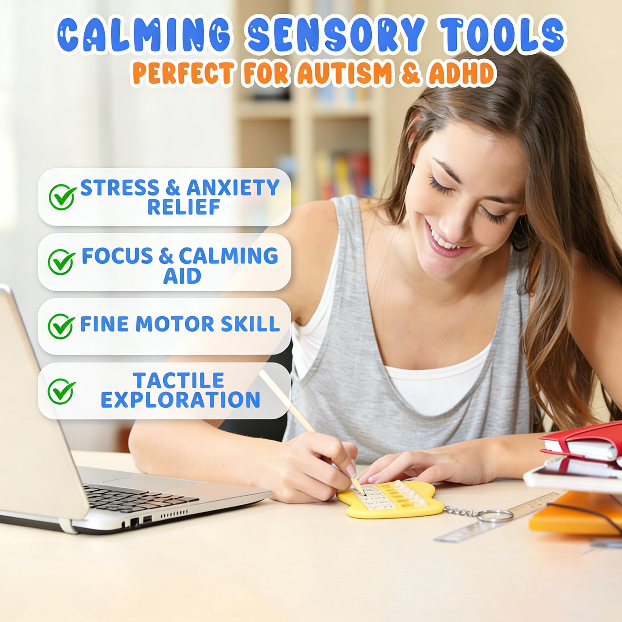 6pcs ADHD Tools for Kids Visual Schedule Chore Chart Anxiety Relief Portable Reminder Keychains Checklist to Do List Task Tackers with Sticker Bulk Gift (6pcs(1pcs Each Color))